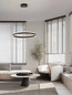 Preview: Nova Luce LED Pendelleuchte Alaro dimmbar 46W warmweiss 3000K Schwarz Stahl Aluminium Ø60cm 9019726