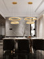 Preview: Nova Luce LED Pendelleuchte Alaro dimmbar 69W warmweiss 3000K Messinggold Stahl Aluminium Ø60cm 9019727