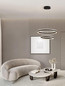 Preview: Nova Luce LED Pendelleuchte Alaro dimmbar 69W warmweiss 3000K Schwarz Stahl Aluminium Ø60cm 9019728