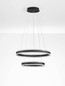 Preview: Nova Luce LED Pendelleuchte Alaro dimmbar 69W warmweiss 3000K Schwarz Stahl Aluminium Ø60cm 9019728
