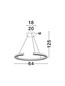 Preview: Nova Luce LED Pendelleuchte Elmo dimmbar 48W neutralweiss 3500K Chrom Aluminium Edelstahl Ø64cm 9019729