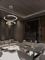 Preview: Nova Luce LED Pendelleuchte Elmo dimmbar 70W neutralweiss 3500K Chrom Aluminium Edelstahl Ø63cm 9019731