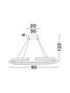 Preview: Nova Luce LED Pendelleuchte Elmo dimmbar 48W neutralweiss 3500K Chrom Aluminium Edelstahl 90x35cm 9019732