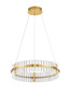 Preview: Nova Luce LED Pendelleuchte Kezo dimmbar 45W neutralweiss 3500K Platingold Glas Edelstahl Ø60cm 9019733