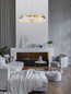 Preview: Nova Luce LED Pendelleuchte Kezo dimmbar 45W neutralweiss 3500K Platingold Glas Edelstahl Ø60cm 9019733