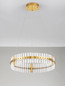 Preview: Nova Luce LED Pendelleuchte Kezo dimmbar 45W neutralweiss 3500K Platingold Glas Edelstahl Ø60cm 9019733