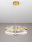 Preview: Nova Luce LED Pendelleuchte Kezo dimmbar 45W neutralweiss 3500K Platingold Glas Edelstahl Ø60cm 9019733
