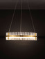 Preview: Nova Luce LED Pendelleuchte Kezo dimmbar 45W neutralweiss 3500K Platingold Glas Edelstahl Ø60cm 9019733