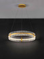 Preview: Nova Luce LED Pendelleuchte Kezo dimmbar 56W neutralweiss 3500K Platingold Glas Edelstahl Ø78cm 9019734