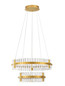 Preview: Nova Luce LED Pendelleuchte Kezo dimmbar 67W neutralweiss 3500K Platingold Glas Edelstahl Ø60cm 9019735