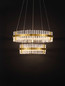 Preview: Nova Luce LED Pendelleuchte Kezo dimmbar 67W neutralweiss 3500K Platingold Glas Edelstahl Ø60cm 9019735