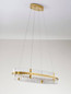 Preview: Nova Luce LED Pendelleuchte Kezo dimmbar 45W neutralweiss 3500K Platingold Glas Edelstahl 90x28cm 9019736