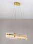 Preview: Nova Luce LED Pendelleuchte Kezo dimmbar 45W neutralweiss 3500K Platingold Glas Edelstahl 90x28cm 9019736