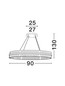 Preview: Nova Luce LED Pendelleuchte Kezo dimmbar 45W neutralweiss 3500K Platingold Glas Edelstahl 90x28cm 9019736
