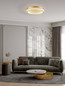 Preview: Nova Luce LED Deckenleuchte Kinara dimmbar 70W warmweiss 3000K Platingold Aluminium Edelstahl Ø60cm 9019741
