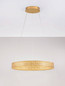 Preview: Nova Luce LED Pendelleuchte Kinara dimmbar 70W warmweiss 3000K Platingold Aluminium Edelstahl Ø60cm 9019742
