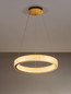 Preview: Nova Luce LED Pendelleuchte Kinara dimmbar 70W warmweiss 3000K Platingold Aluminium Edelstahl Ø60cm 9019742