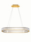 Preview: Nova Luce LED Pendelleuchte Kinara dimmbar 70W warmweiss 3000K Platingold Aluminium Edelstahl 90x37cm 9019743