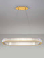 Preview: Nova Luce LED Pendelleuchte Kinara dimmbar 70W warmweiss 3000K Platingold Aluminium Edelstahl 90x37cm 9019743