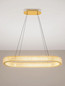 Preview: Nova Luce LED Pendelleuchte Kinara dimmbar 70W warmweiss 3000K Platingold Aluminium Edelstahl 90x37cm 9019743