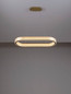 Preview: Nova Luce LED Pendelleuchte Kinara dimmbar 70W warmweiss 3000K Platingold Aluminium Edelstahl 90x37cm 9019743