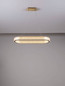 Preview: Nova Luce LED Pendelleuchte Kinara dimmbar 70W warmweiss 3000K Platingold Aluminium Edelstahl 90x37cm 9019743