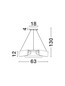 Preview: Nova Luce LED Pendelleuchte Aider dimmbar 34W warmweiss 3000K Messinggold Stahl Aluminium Ø63cm 9019758