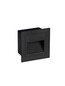 Preview: Nova Luce LED Wandeinbauleuchte Mono 3W warmweiss 3000K IP65 Schwarz Aluminium 6x6cm 9026145