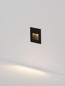 Preview: Nova Luce LED Wandeinbauleuchte Mono 3W warmweiss 3000K IP65 Schwarz Aluminium 6x6cm 9026145