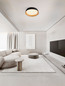 Preview: Nova Luce LED Deckenleuchte Sigi dimmbar 50W warmweiss 3000K Schwarz Holz Aluminium Metall Ø60cm 9030505