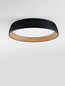 Preview: Nova Luce LED Deckenleuchte Sigi dimmbar 50W warmweiss 3000K Schwarz Holz Aluminium Metall Ø60cm 9030505