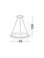 Preview: Nova Luce LED Pendelleuchte Ormi dimmbar 38W CCT warmweiss 2700/3000K Champagnergold Aluminium Ø45cm 9030520