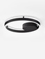 Preview: Nova Luce LED Deckenleuchte Hedra dimmbar 40W warmweiss 3000K Schwarz Aluminium Metall Ø40cm 9030525