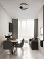 Preview: Nova Luce LED Deckenleuchte Hedra dimmbar 60W warmweiss 3000K Schwarz Aluminium Metall Ø60cm 9030527