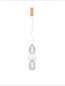 Preview: Nova Luce LED Pendelleuchte Movil dimmbar 28W warmweiss 3000K Opal Platingold Glas Metall Ø17cm 9030537