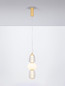 Preview: Nova Luce LED Pendelleuchte Movil dimmbar 28W warmweiss 3000K Opal Platingold Glas Metall Ø17cm 9030537