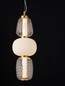 Preview: Nova Luce LED Pendelleuchte Movil dimmbar 28W warmweiss 3000K Opal Platingold Glas Metall Ø17cm 9030537