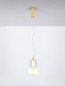 Preview: Nova Luce LED Pendelleuchte Movil dimmbar 18W warmweiss 3000K Opal Platingold Glas Metall Ø17cm 9030538