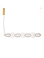 Preview: Nova Luce LED Pendelleuchte Movil dimmbar 42W warmweiss 3000K Opal Platingold Glas Metall 110x17cm 9030539