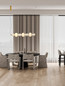 Preview: Nova Luce LED Pendelleuchte Movil dimmbar 42W warmweiss 3000K Opal Platingold Glas Metall 110x17cm 9030539