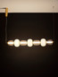 Preview: Nova Luce LED Pendelleuchte Movil dimmbar 42W warmweiss 3000K Opal Platingold Glas Metall 110x17cm 9030539