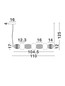 Preview: Nova Luce LED Pendelleuchte Movil dimmbar 42W warmweiss 3000K Opal Platingold Glas Metall 110x17cm 9030539