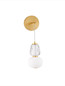 Preview: Nova Luce LED Wandleuchte Movil dimmbar 18W warmweiss 3000K Opal Platingold Glas Metall Ø22cm 9030540