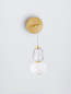 Preview: Nova Luce LED Wandleuchte Movil dimmbar 18W warmweiss 3000K Opal Platingold Glas Metall Ø22cm 9030540