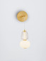 Preview: Nova Luce LED Wandleuchte Movil dimmbar 18W warmweiss 3000K Opal Platingold Glas Metall Ø22cm 9030540