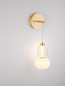 Preview: Nova Luce LED Wandleuchte Movil dimmbar 18W warmweiss 3000K Opal Platingold Glas Metall Ø22cm 9030540