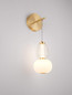 Preview: Nova Luce LED Wandleuchte Movil dimmbar 18W warmweiss 3000K Opal Platingold Glas Metall Ø22cm 9030540