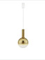 Preview: Nova Luce LED Pendelleuchte Nostos dimmbar 6W warmweiss 3000K Gold Weiß Glas Metall Ø25cm 9030541