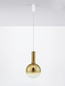 Preview: Nova Luce LED Pendelleuchte Nostos dimmbar 6W warmweiss 3000K Gold Weiß Glas Metall Ø25cm 9030541