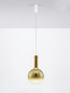 Preview: Nova Luce LED Pendelleuchte Nostos dimmbar 6W warmweiss 3000K Gold Weiß Glas Metall Ø25cm 9030541